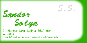 sandor solya business card